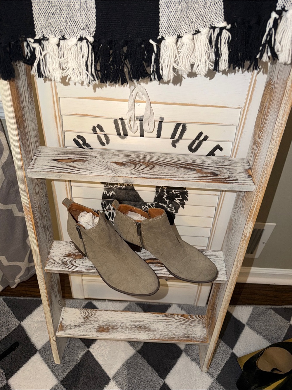 Lucky Brand Croc-Texture Side-Zip Ankle Booties